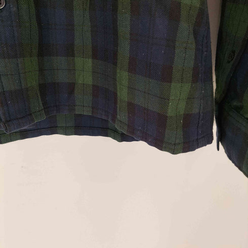 アディダス adidas 10S トレフォイルロゴ 刺繍 ポリ レーヨン ブラックウォッチ L/S シャツ 2010年製 メンズ import:S