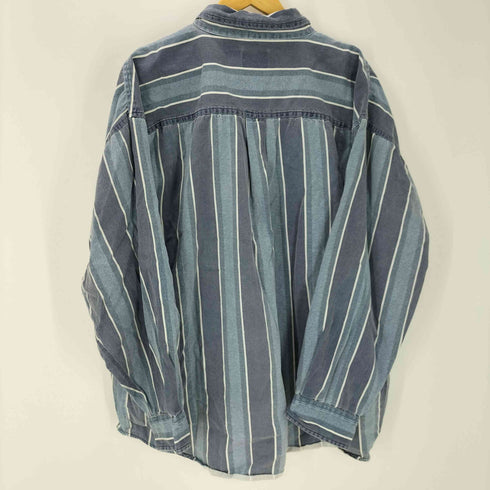 SANTANA BLUE ボタンダウン L/S ストライプ ワーク シャツ メンズ import:XL