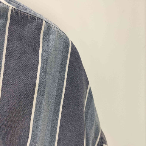 SANTANA BLUE ボタンダウン L/S ストライプ ワーク シャツ メンズ import:XL