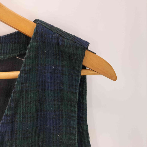 エディーバウアー Eddie Bauer 9S 白タグ ブラックウォッチ コーデュロイ ノースリーブ ワンピース レディース M