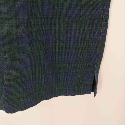 エディーバウアー Eddie Bauer 9S 白タグ ブラックウォッチ コーデュロイ ノースリーブ ワンピース レディース M