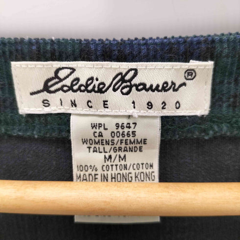 エディーバウアー Eddie Bauer 9S 白タグ ブラックウォッチ コーデュロイ ノースリーブ ワンピース レディース M