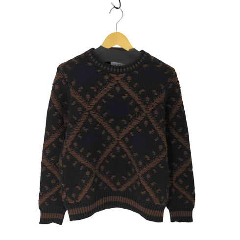 トゥモローランドトリコ TOMORROWLAND tricot 総柄 ノルディック ウール ニット セーター メンズ JPN:XS