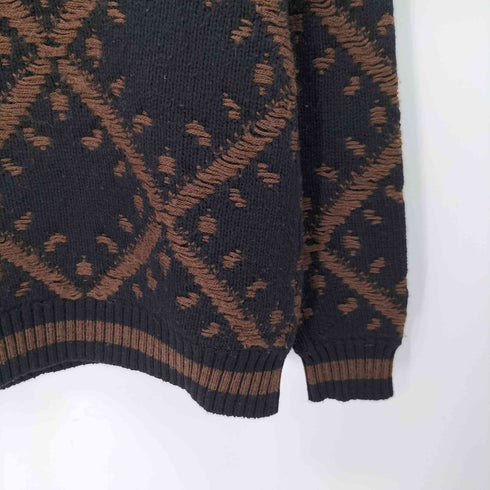 トゥモローランドトリコ TOMORROWLAND tricot 総柄 ノルディック ウール ニット セーター メンズ JPN:XS