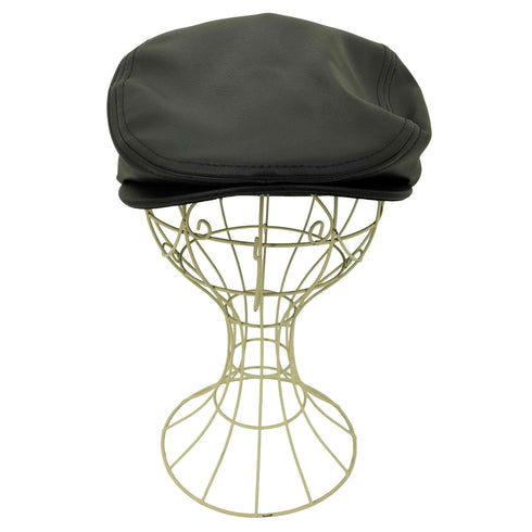 ニューエラ NEW ERA 合皮 フェイクレザー ハンチング キャップ ロゴ メンズ LARGE