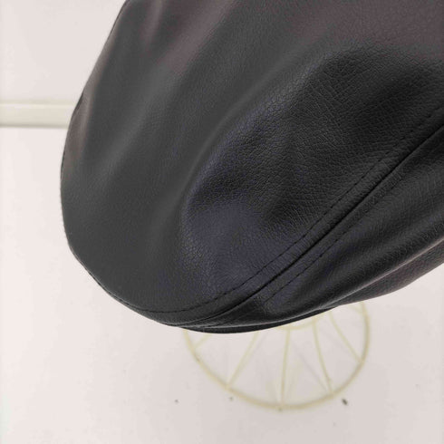 ニューエラ NEW ERA 合皮 フェイクレザー ハンチング キャップ ロゴ メンズ LARGE
