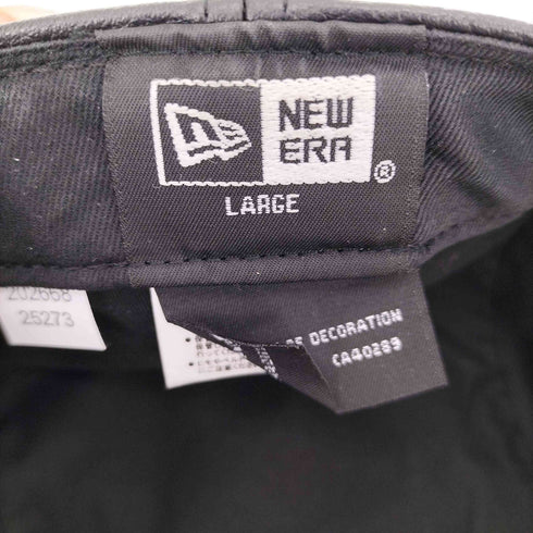 ニューエラ NEW ERA 合皮 フェイクレザー ハンチング キャップ ロゴ メンズ LARGE