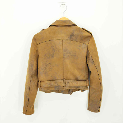 ベルシュカ BERSHKA フェイクレザーダブルライダースジャケット レディース M