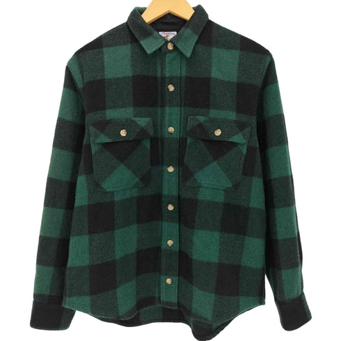 Prentiss ブロックチェック フラップポケット ヘビーネルシャツ メンズ import:L