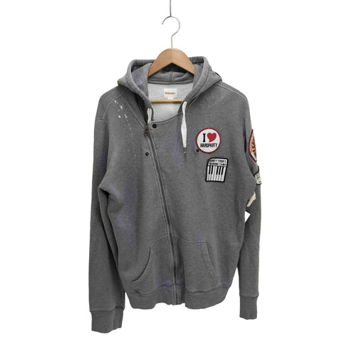 ディーゼル DIESEL 00s 変形ジップ ワッペン パーカー y2k メンズ import:L