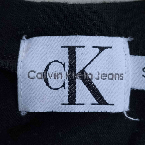シーケーカルバンクライン ck Calvin Klein USA製 ロゴ刺繍 ストレッチ クルーネックTシャツ ピチT レディース import:S