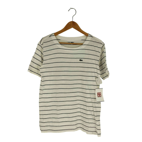 シュミーズラコステ CHEMISE LACOSTE 80s ロゴワッペン ボーダー クルーネックTシャツ メンズ FR:42