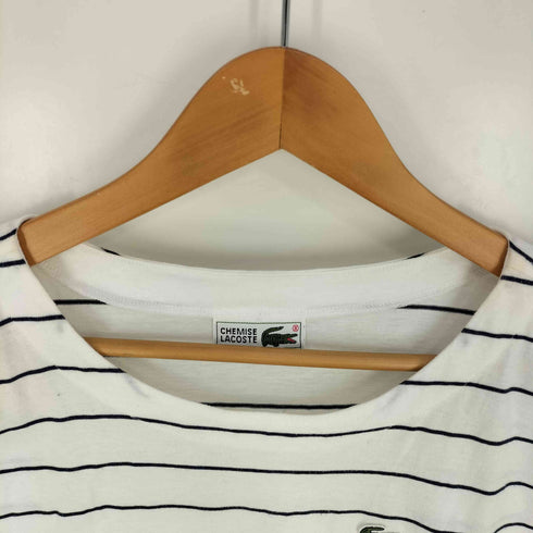 シュミーズラコステ CHEMISE LACOSTE 80s ロゴワッペン ボーダー クルーネックTシャツ メンズ FR:42