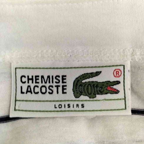 シュミーズラコステ CHEMISE LACOSTE 80s ロゴワッペン ボーダー クルーネックTシャツ メンズ FR:42