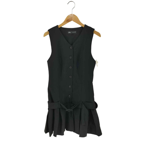 ザラ ZARA Vネックプリーツワンピース レディース import:S
