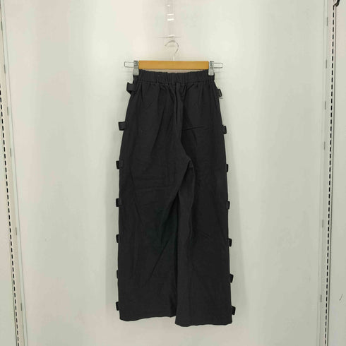 GUZHUOZAIFAN サイドジップ サイドバックル ストレートパンツ レディース