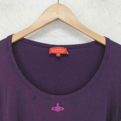 ヴィヴィアンウエストウッドレッドレーベル Vivienne Westwood RED LABEL Y2K オーブ刺繍ロゴ Uネック カットソー レディース 2