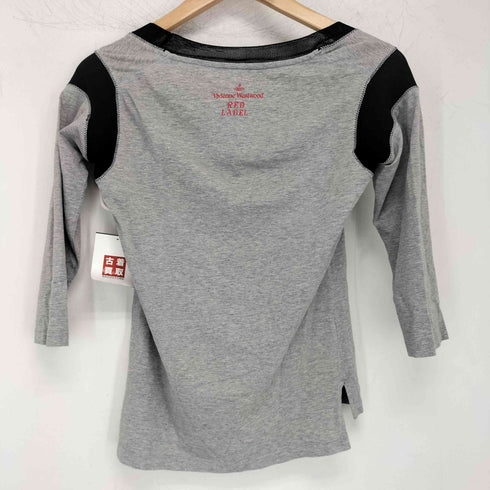 ヴィヴィアンウエストウッドレッドレーベル Vivienne Westwood RED LABEL Y2K メッシュ切替 ロゴ Tシャツ レディース 2