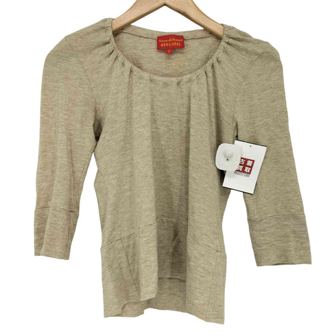 ヴィヴィアンウエストウッドレッドレーベル Vivienne Westwood RED LABEL Y2K オーブ刺繍 ネックデザイン カットソー レディース 2