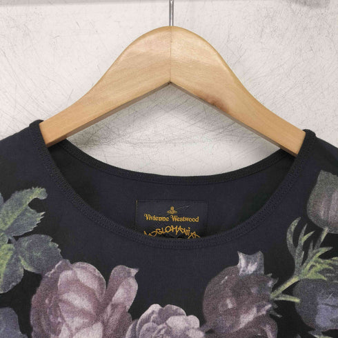 ヴィヴィアンウエストウッドアングロマニア Vivienne Westwood ANGLOMANIA オーブ刺繍ロゴ 花柄 S/S Tシャツ レディース M