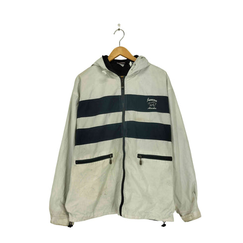 DIMCO APPAREL ボーダー柄 ジップアップ フーデッド マリンジャケット メンズ import:L