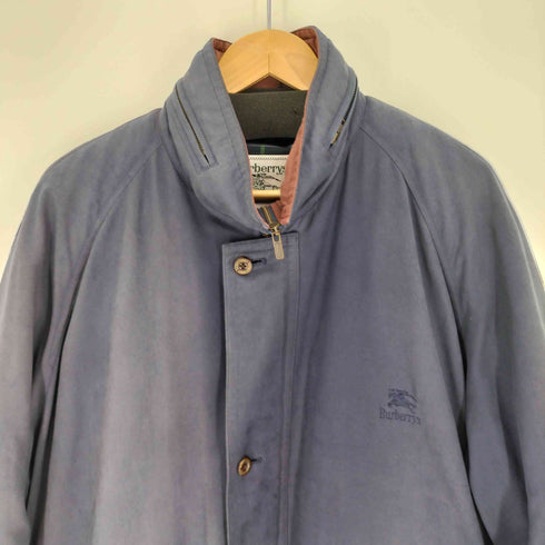 バーバリーズ BURBERRYS 80-90S 白タグ ホースロゴ刺繍 裏地ノバチェック ダウンライナー付き パッカブルフード スタンドカラーハーフコート メンズ import:L