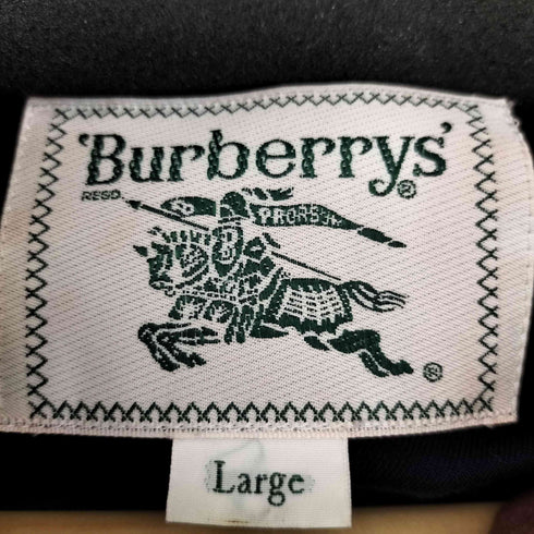バーバリーズ BURBERRYS 80-90S 白タグ ホースロゴ刺繍 裏地ノバチェック ダウンライナー付き パッカブルフード スタンドカラーハーフコート メンズ import:L