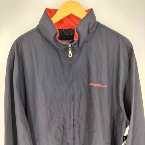 エディーバウアー Eddie Bauer ロゴ刺繍 パッカブルフード ジップアップ ナイロンジャケット メンズ import:L