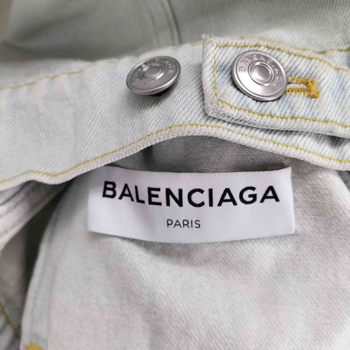 バレンシアガ BALENCIAGA 変形カラーウォッシュドデニムジャケット レディース 34