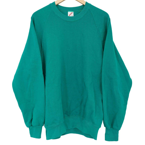 ジャージーズ JERZEES 90s USA製 クルーネック ラグランスリーブ 長袖 無地スウェット メンズ import:L