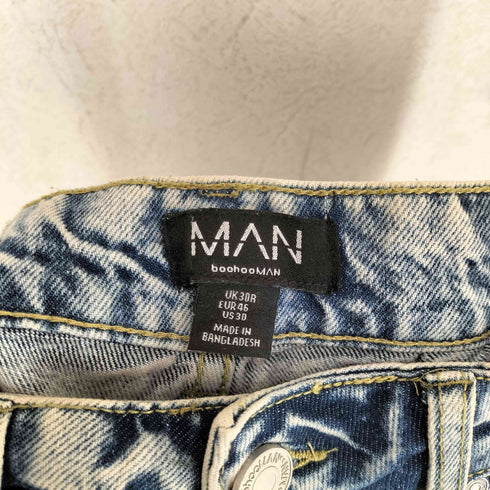 BOOHOOMAN ケミカルウォッシュ加工ボタンフライデニムパンツ メンズ 30