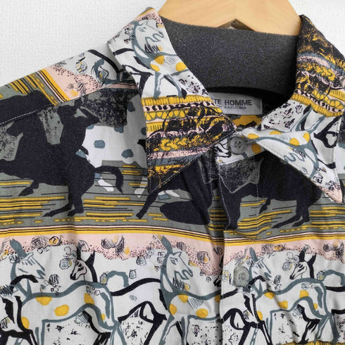 テットオム TETE HOMME レーヨン100 L/S 総柄シャツ メンズ