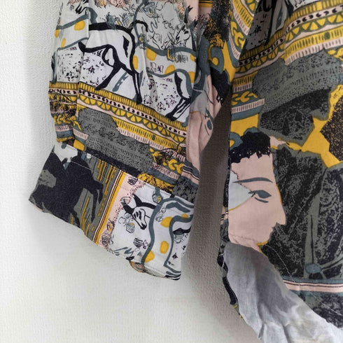 テットオム TETE HOMME レーヨン100 L/S 総柄シャツ メンズ