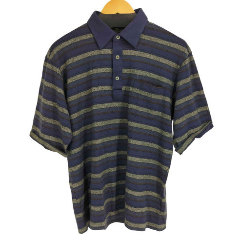 90S アクリルウール ボーダー S/S ニットポロシャツ メンズ import:L