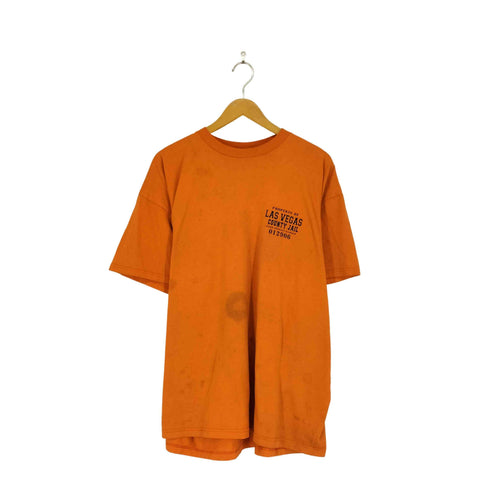 クルーネック両面プリントTシャツ メンズ 2XL