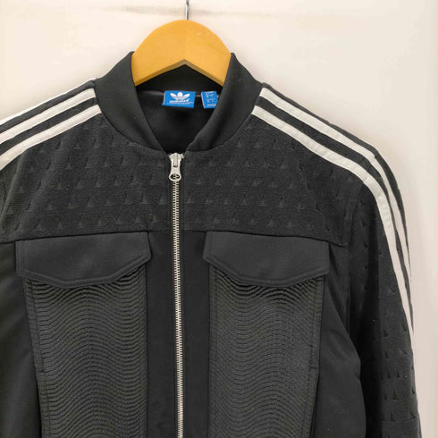 アディダスオリジナルス adidas Originals SST TRACK TOP BERLIN 異素材 切替 トレフォイル ロゴ ダブルジップ クロップド トラック ジャケット レディース JPN:M