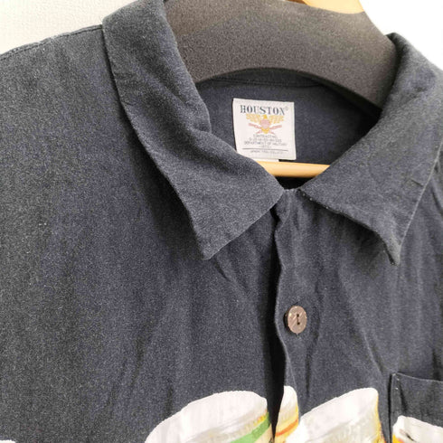 HUSTON レーヨン100 グラフィック S/S アロハシャツ メンズ import:XL