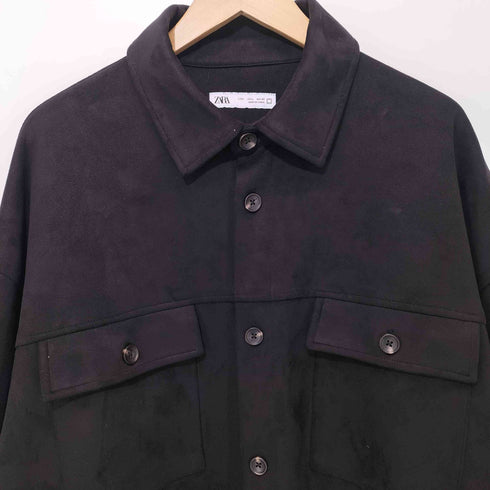 ザラ ZARA フェイクスウェード シャツ ジャケット メンズ import:L