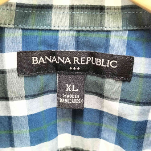 バナナリパブリック BANANA REPUBLIC チェック柄 半袖シャツ メンズ JPN:XL