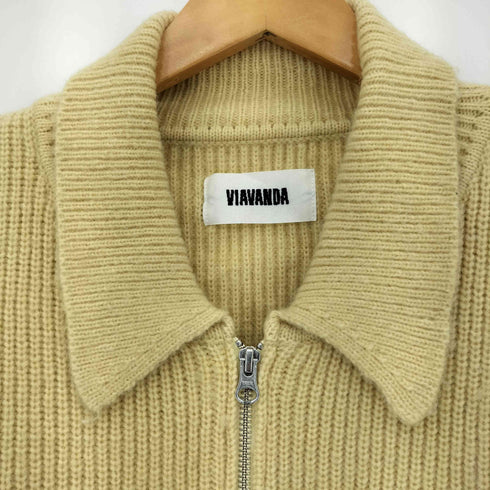 ヴィアヴァンダ viavanda CUTTING DOUBLE ZIP KNIT CARDIGAN ニットカーディガン レディース FREE