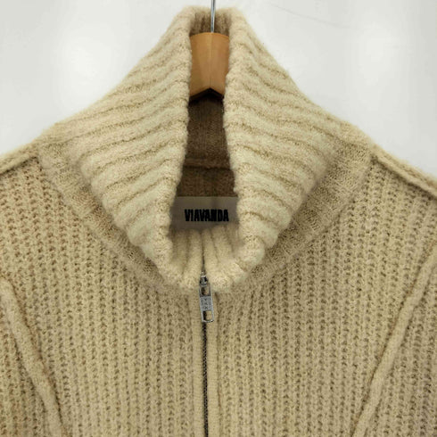 ヴィアヴァンダ viavanda DOUBLE ZIP WOOL KNIT CARDIGAN ニットカーディガン レディース FREE
