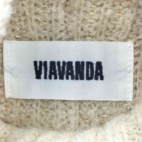 ヴィアヴァンダ viavanda DOUBLE ZIP WOOL KNIT CARDIGAN ニットカーディガン レディース FREE