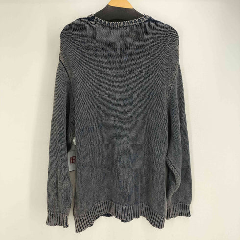 クティール kutir フロントプリント ダメージ加工 クルーネックニット メンズ import:L