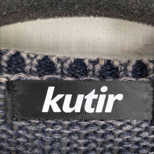 クティール kutir フロントプリント ダメージ加工 クルーネックニット メンズ import:L