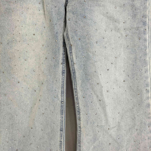 モノマート MONO-MART ラインストーンフレアデニムパンツ レディース JPN:S