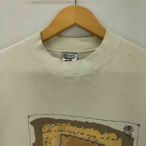 FRUIT OF THE LOOM ボディ 80-90S USA製 WILD FLOWERS フラワー アート 絵画 プリント スウェット トレーナー 裏起毛 メンズ import:L