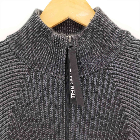ジースターロー G-STAR RAW plated 3d biker zip thru ドライバーズニット メンズ S