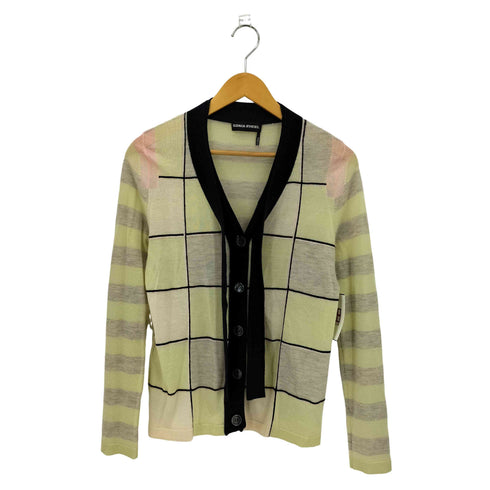 ソニアリキエル SONIA RYKIEL ウインドウペン カシミヤ混 カーディガン レディース 40