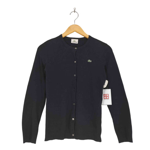 ラコステ LACOSTE ロゴワッペン コットンカーディガン レディース 38