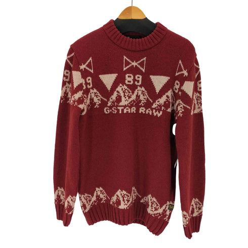ジースターロー G-STAR RAW HOLIDAY KNITTED SWEATER グラフィックデザインロゴセーター メンズ JPN:M